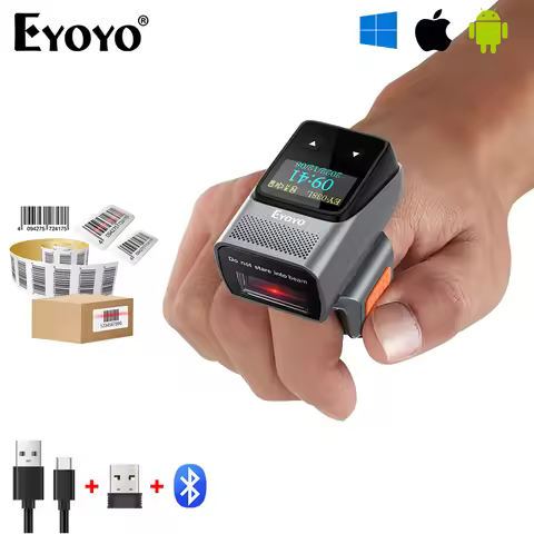 Eyoyo 1D Laser Wearable Mini Bluetooth Barcode Scanner Fast&Accurate Scanning.Left&Right-Handed Use.