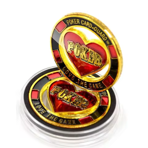 Golden Poker Love The Game Casino Poker Card Guard Cover Protector Texas