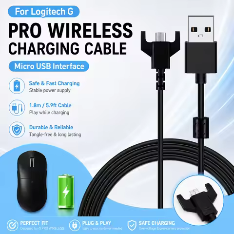 USB Mice Line, 1.8M Charging Cable for Logitech G Powerplay Mouse Pad / G pro Wireless Keyboard / G5
