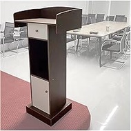 Stylish and Modern Simple Lecterns Wood Based Panel Podiums With Open Storage Podium Stand Spacious Drawer Laptop Desk Modern Standing Lectern