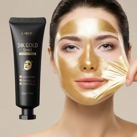 LAIKOU 24K Gold Snail Tearing Mask Deep Cleansing Face Mask Pore Tightening Treatment Dirt Removal P