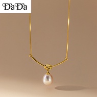 Emas rantai leher 916 indian gold Freshwater pearl necklace womens light luxury haute couture jewelr