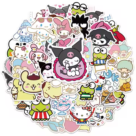 50Pcs Hello kitty Stickers Cute Cats Multi-purpose Stickers Waterproof Decorative Refrigerator Compu