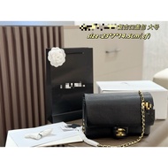 CHN277 Black Retro Flap Bag Large Size