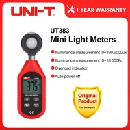UNI-T UT383 Mini Light ขนาด200000 LUX Luxmeter ดิจิตอลความสว่าง Lux Fc ทดสอบ Max Min Illuminometers