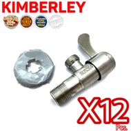 KIMBERLEY วาล์วฝักบัว วาล์วน้ำ 4หุน(1/2") วาล์วเปิด-ปิดน้ำ สเตนเลสแท้ SUS 304 แกนวาล์วทองเหลืองไส้เซ
