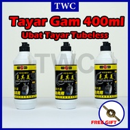 TWC Tubeless Tyre Ubat Tayar Gam 400ML Tayar Tubeless Tyre Liquid Tayar Gum Motorcycle Kereta Car Gam Tayar Tubeless