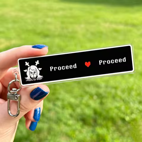 Deltarune Noelle Proceed Acrylic Keychain – Pixel Art Game Merch Pendant for Backpack Bag Phone Deco