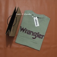 Wrangler เสื้อยืดนำเข้าผู้ชาย Wrangler USA เสื้อยืดนำเข้าแขนสั้น distro ชาย/หญิง เซจ