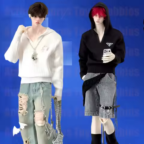 1/4 1/3 Scale Male Casual Hollow Out Hooded Sweater for ID75 Dragon Soul 73 Uncle CD2 TD75 BJD Dolls