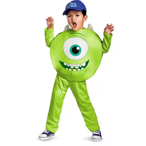 Halloween and Princeton Boys Girls Costume COSPLAY Mike Wazowski Monster University 3-piece Set Hall