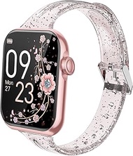 Blueshaweu 22 mm Bracelet Compatible with BANLVS G39 Smartwatch Women, Sport Transparent Silicone Re