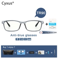 ✥∈▧Cyxus Ultralight Trendy Transparent Light Gray Frame glasses for Anti Blue