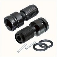 2 Electric Wrench Socket Adapters, 1/2 Inch (12.5mm) Square to 1/4 Inch (6.35mm) Hexagon