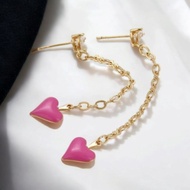 18K Gold Color Eardrops Long Earrings AX16