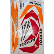 HONDA RS 150 REPSOL (3) BODY STICKER SET - DECAL MOTORCYCLE STRIPE MOTOR RS150 REPSOL