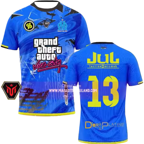 Maillots thailande 90Minute MM9 Maillots JUL#13 Grand Theft Auto Children Adult Top O-Neck Loose Bre