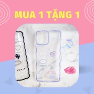 Case iPhone phone Case Clear, flexible pattern, wavy border for iPhone 11/12/13/Pro/Promax (Purple -