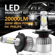 2PCS H4 9003 HB2 50W 20000LM LED Headlight Car Kit Hi/Lo Beam Bulbs 6500K