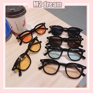 【READY STOCK】New Square Sunglasses Fashionable Retro Sunglasses Multi-Color Anti-UV Glasses Unisex C