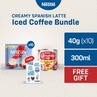 [FREE STICKER] Nescafe Iced Creamy Spanish Latte (Creamy White 40g x10 + Carnation Condensada 300ml)