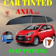 Perodua (Axia Old) 4 Door Tinted 2PLY UV 99% Hitam(Gelap 30% 50% 65% 80% 95%) Siap Potong/Car Tinted