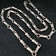 6mm Thickness Stainless Steel With 12mm Short Tubes Link Amulet Necklace L73cm