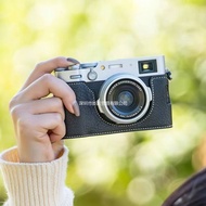 Cho Fuji x100vi Túi máy ảnh handmade da thật máy ảnh trường hợp nửa cơ thể cho Fujifilm x100 vi