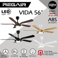 REGAIR VIDA 56 Inches 3 Color LED Light DC Motor 5 Blade 16 Speed (8F+8R) Remote Control Ceiling Fan