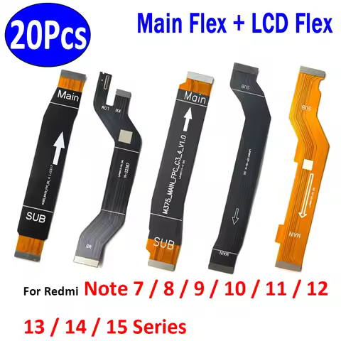 20Pcs,Motherboard FPC Main Board LCD Flex For Xiaomi Redmi Note 11T 8 8T 9 9S 9T 10 10S 14 4G 5G 12S