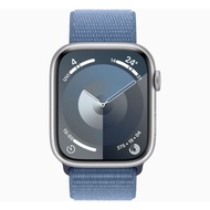 Apple Watch Series 9 智能手錶 GPS 45mm銀色鋁金屬錶殼冬日藍色運動手環 預計7天内發貨 -