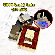 BẬT LỬA ZIPPO GAS LỘ THIÊN (CÓ ĐÈN XANH DƯƠNG) (CÓ HỘP) - (XÀI GAS)