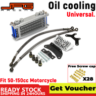 JFG Racing Motorcycle Blue Oil Cooling Cooler Radiator For 50 -250 cc Accessories Dirt Pit Bike ATV 