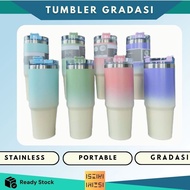 Portable Tumbler 900ml Stainless SUS 304 Color Gradation Water Cup 900ml Drinking Bottle Thermos Straw Heat And Cold Resistant Suitable For Tea Coffee Milk