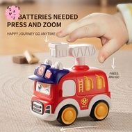 Cute Press Face Changing Toy Car - Ambulance Police Excavator Vehicle for Kids 2-4 Years Old