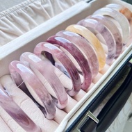 Boutique Ordinary Natural Gold Silk Xinjiang Bracelet Women's Ice Thin Round Bar Jade Girl Jade Brac