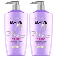 L'Oreal Paris Elvive Hyaluron Plump Shampoo and Conditioner Set for Dehydrated, Dry Hair with Hyalur