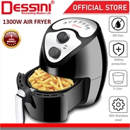 DESSINI ITALY Electric Air Fryer Timer Oven Cooker Non-Stick Fry Roast Grill Bake Machine (3L)