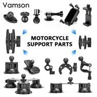 Vamson 1 Inch Ball Head Adapter Motorcycle Handlebar Handle Clamp Car Suction Cup for GoPro Yi Insta360 Camera Phone Accessories