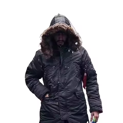 Men Winter N3B Puffer Jackets Faux Fur Hooded Jacket Windbreaker Warm Long Canada Coat Down Clothes 