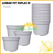 LUSINAN Pot Bunga 2 Putih s Pot Bunga Hias Grosir Plastik Lusinan Pot