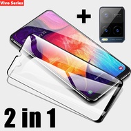 2 in 1 Tempered Glas For Vivo Y33S Y21S V21 4G 5G Y31 Y51 Y72 Y52 5G V20 SE Pro V20SE Y20 Y20i Y12S 