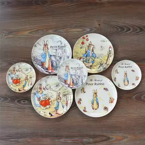 Rabbit Flat Pastry Cake, English Afternoon Tea Bone China, Small Snack Plate, Ceramic Plate