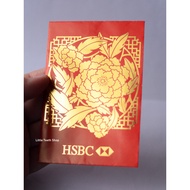 Year 2004 Vintage Small HSBC Bank Angpao Ang pow or Red Packet 红包封 - HSBC with peony in gold colour 