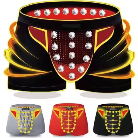 L-6XL Men's Magnetic Therapy Boxer Shorts - Tourmaline Prostate Care Underwear, Enlargement Physiolo