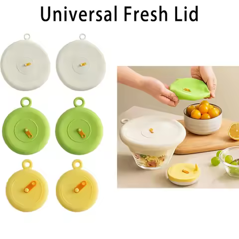Silicone Food Cover Set 2Pcs Silicone Cling Lid High-Temperature Resistant Food Grade with Hanging H
