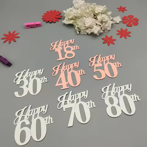 2022 New Happy 30th 40th 50th 60th 70th 80th Birthday Word Metal Cutting Dies for Scrapbooking Lette