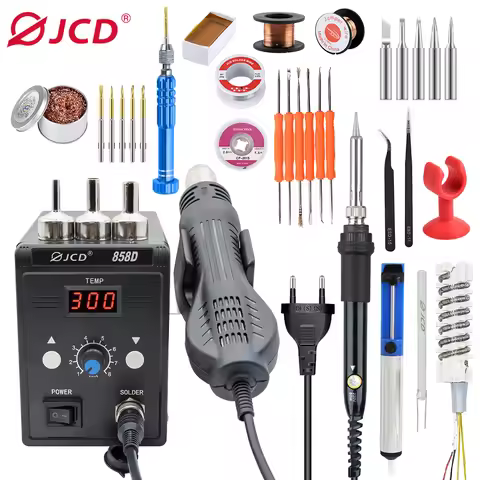 JCD 858D 700W Hot Air Gun Station Digital Soldering Iron BGA Rework Station Heat Gun Welding Machine