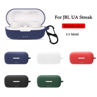 Solid color soft Silicone casing with Hook for JBL UA Streak  Case Bluetooth wireless headset charging compartment box shell protective cover