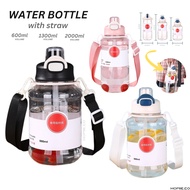 2000ML - Ins Water Bottle Drinking Botol Air Besar Bekas Air Minuman Plastic Transparent Sport Bottl